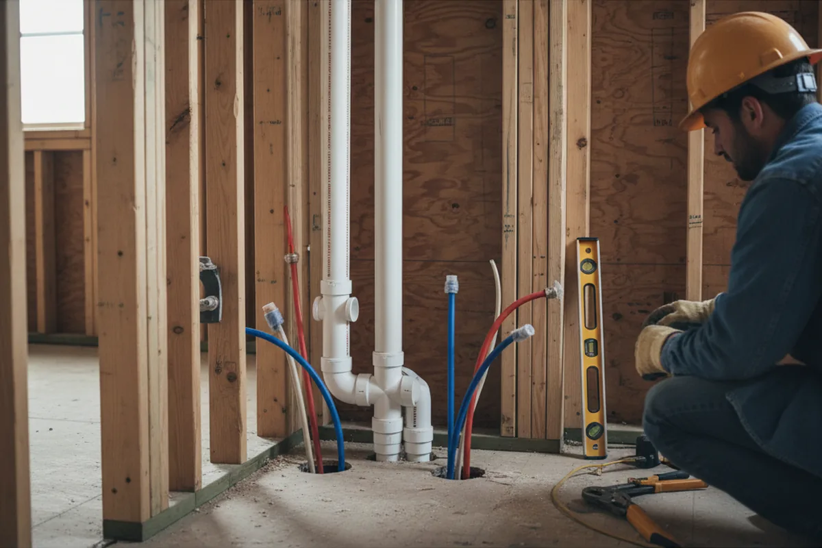 Drain and supply rough-in during Toilet Repair and Installation in Buena Vista