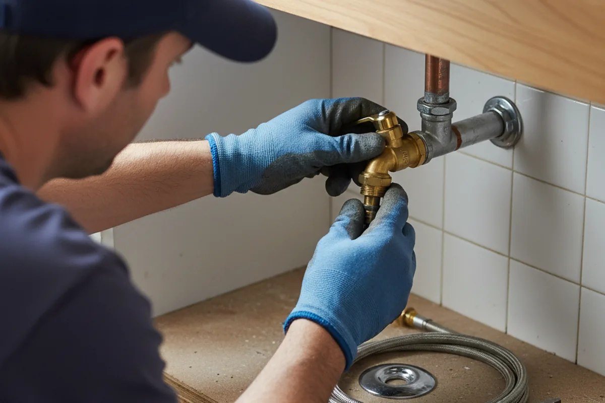 Shutoff valve and fitting work during Burst Pipe Repair in Buena Vista